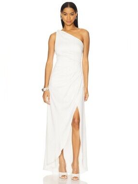 Elliatt Biarritz One Shoulder White Wedding Bridal Formal Gown Dress Size XL